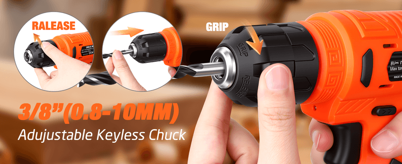 139-Piece Tool Set - Tool Kit with 8V Cordless Drill Driver in ToolBox Storage Case, General Household Drill Set for Home Repairs, Handyman, DIY Projects