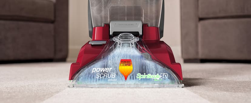 Hoover Power Scrub Deluxe Carpet Cleaner Machine with Paws & Claws Carpet Cleaning Solution (64oz), FH50150, AH30925