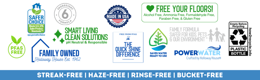 Quick Shine Multi Surface Floor Cleaner 64oz, 2Pk | Ready to Use-Streak Free- No Rinse | Use on Hardwood, Laminate, Luxury Vinyl Plank & Stone | Use in Spray Mops & Vac Mops | Safer Choice Cleaner