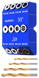 Self Centering Doweling Jig Kit, Drill Jig For Straight Holes Biscuit Joiner Set With 6 Drill Guide Bushings, Adjustable Width Drilling Guide Power Tool Accessory Jigs (Blue)