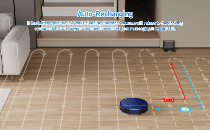 Robot Vacuum and Mop Combo, 2-in-1 Mopping Robot Vacuum Cleaner with 2300Pa Suction, 2.87'' Slim Design, Wi-Fi/App/Voice Control, 3D Obstacle Avoidance&Self-Charging for Hard Floors, Carpets, Pet Hair
