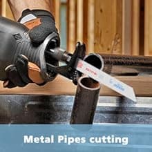 25 Pack 6 Inch 18 Tpi Reciprocating Saw Blades for Sheet Metal, Pipes, Nails Cutting, Profiles Cutting, Bi-Metal Sawzall Blades with 8% Cobalt for Longer Life and Faster Cutting Speed