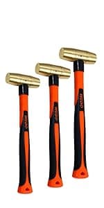 WEDO Brass Sledge Hammer With Fiberglass Handle, Non-Magnetic, Die-Forge, Corrosion Resistant, DIN Standard, 1lb, 300mm, 12"