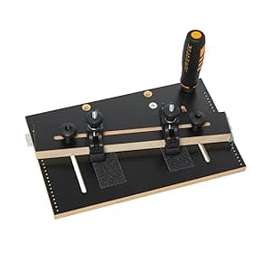 POWERTEC Table Saw Tapering Jig, Small Parts Taper Jig with 3/4" x 3/8" Miter Bar, Adjustable Hold Down Clamp, Non-Slip Grip Strips, Ergonomic Handle - Table Saw Jig Accessories (71875)