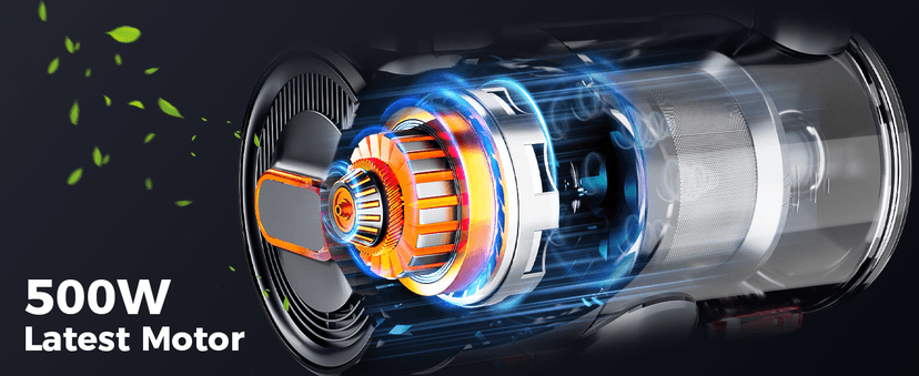 Cordless Vacuum Cleaner, 500W/40Kpa/60Mins Vacuum Cleaners for Home, Anti-tangle Stick Vacuum with Self-Standing, Wall Mount Charging, LDE Display, Wireless Vacuum for Carpet Pet Hair Hardfloor