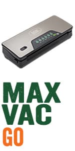 LEM Products MaxVac 1000 Stainless Steel Vacuum Sealer with Removable Bag Holder and Cutter, Silver and Black