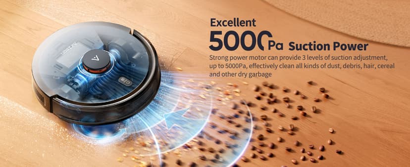 Robot Vacuum and Mop, Self-Emptying Robot Vacuum Cleaner with 5000Pa Suction, Laser Navigator with Smart Mapping Robotic Vacuums, 150Mins Runtime,Schedule,App Alexa Control for Carpet/Pet Hair,Q10 pro