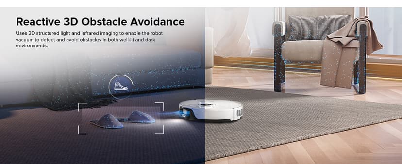 roborock S8+ Robot Vacuum, Sonic Mop with Self-Empty Dock, Stores up to 60-Days of Dust, Auto Lifting Mop, Ultrasonic Carpet Detection, 6000Pa Suction, White