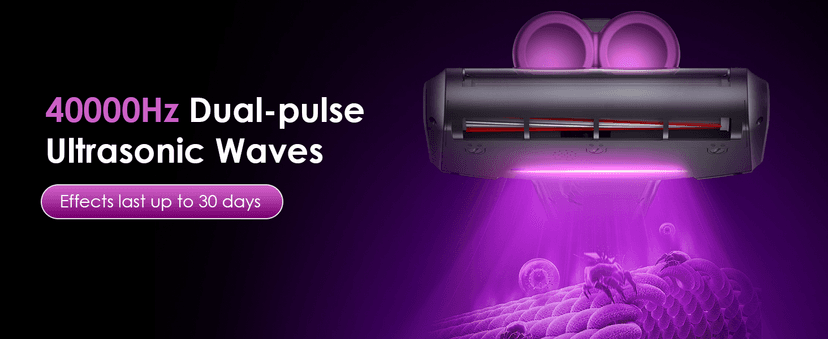 Cordless Mattress Vacuum Cleaner, Bed Vacuum Cleaner with 18Kpa Suction 253.7nm UV-C Light & 80000Rpm Rotation Ultrasonic Tech Double-Cup, Portable Handheld Vacuum for Bed/Fabric Sofa/Carpet Cleaning