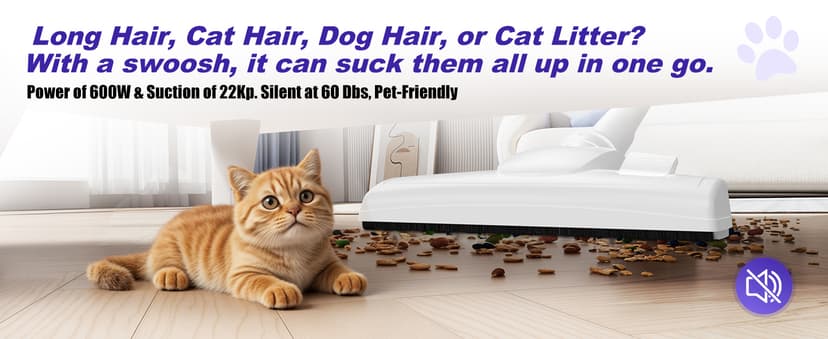 600W Corded Upright Vacuum Cleaner,22KPA Super Strong Suction,400W Motor,Lightweight Handheld Design,One-Click Easy Disassembly,Dual-Layer Cyclone Dust Cup–Ideal for Pet Hair & Hardwood Floors