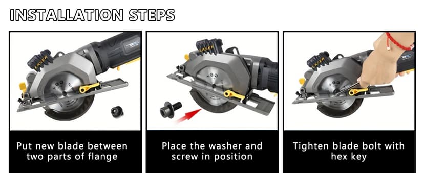 Mini Circular Saw,NEWONE 4.5Amp Electric Circular Saw with 6 Saw Blades,3500RPM,Max Cutting Depth 1-11/16"(90°), 1-1/8"(45°),Circular Saw With Laser for Wood, Soft Metal, Tile and Plastic Cuts