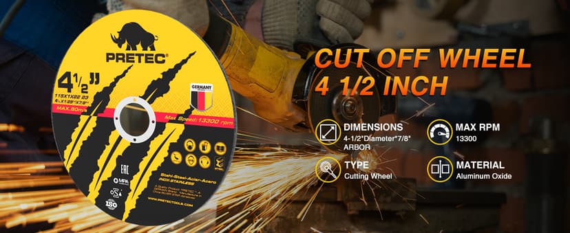 26 Packs Angle Grinder Cutting Flap Grinding Disc Wheel 4 1/2in Inches - 20 Packs 4.5"x1/4"x7/8" Cut off Wheels,3 Packs 4.5"x7/8" 60 Grit Flap Discs, 3 Packs 4.5"x1/25"x7/8" Grinding Wheels