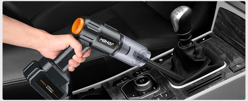 Car Vacuum Portable Cordless, 35000PA High Power Suction & Blower, Wireless Handheld Vacuum Cleaner for Car, Home, Office, Pet(Coal Black)