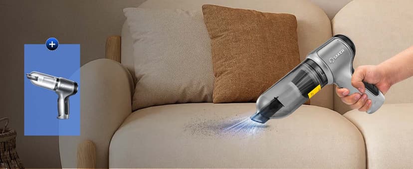 Saker Car Vacuum Portable Cordless 3 in 1 Handheld Car Vacuum 15000PA High Power with Brushless Motor and TypeC for Cars,Office,Home Cleaning HL107B