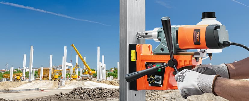 VEVOR Magnetic Drill, 1450W Motor 2 in Boring Diameter, 2878 lbf Portable Electric Mag Drill Press, with 6 Coring Bits, Variable Speed, Drilling Machine for Metal Surface, Home Improvement Industry