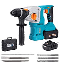 Berserker 1-1/4" SDS-Plus Rotary Hammer Drill with Vibration Control,Safety Clutch,12.5 Amp 4 Functions Corded Rotomartillo for Concrete-Including 3 Drill Bits,Flat Chisel,Point Chisel,Carrying Case