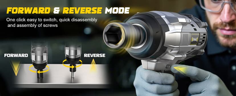 Cordless Impact Wrench 1/2" Compatible with DeWalt 20V Battery, 1700 Ft-lbs (2300 Nm) High Torque Impact Driver, Electric Impact Gun with 4 Modes & LED Light for Car, Truck(Bare Tool)