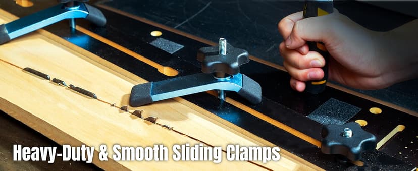 POWERTEC 71395 Taper/Straight Line Jig for Table Saws with 3/4” Wide by 3/8” Deep Miter Slot