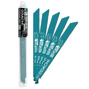 ODACHI Heavy Metal Cutting Reciprocating Saw Blades 9 Inch 14TPI Sawzall Blades for Pipe, Sheet, Rebar, Bi-Metal Sabre Saw Blades High Wear Resistance for Cutting 5 Pack