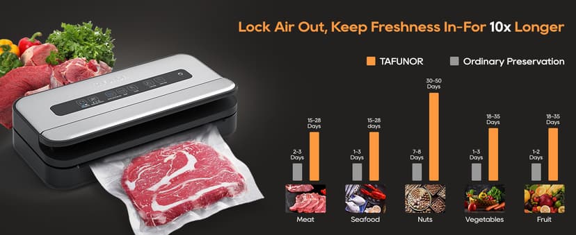 2025 Updated Stylish design Precision Vacuum Sealer Machine Pro for Food Saver, Concealed Handle 90Kpa Vacuum Sealers for Sous Vide,Liquid Food/Build with Cutter/Large Bag Storage/2 Bag Rolls