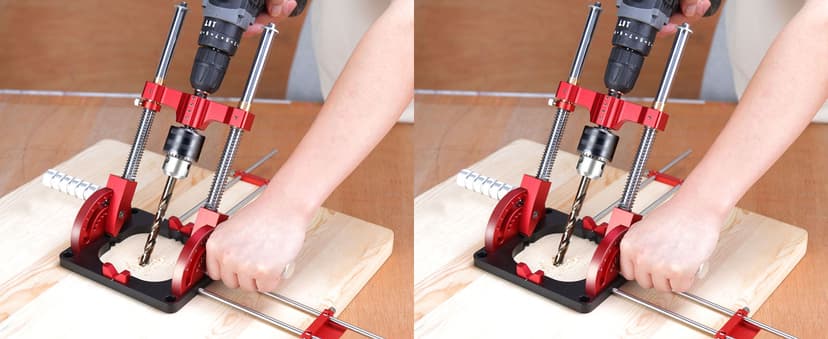 Portable Drill Guide Multi Angle Drill Guide Self-Centering Precision Drilling Jig Attachment for Drilling Angled or Straight Holes,Heavy-Duty 0° to 60° Angle Drilling Guide