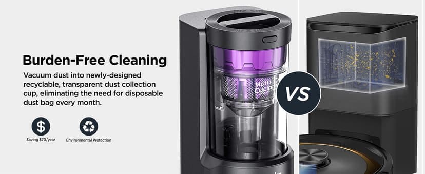 Eureka Robot Vacuum with Bagless Self Emptying Station, 2 in 1 Robotic Vacuum and Mop Combo, 60-Day Capacity, 4000Pa Suction, Auto Lifting Mop, LiDAR Navigation,NER E10s