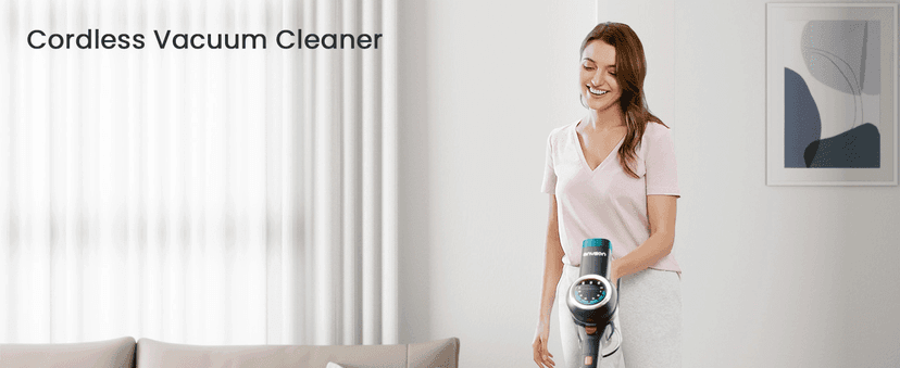Cordless Vacuum Cleaner, 550W/45KPa Cordless Vacuum, 65 Mins Run Time, Self-Supporting Design,Stick Vacuum with OLED Display and Anti-Tangle Brush for Home, Carpets, Hard Floors and Pet Hair