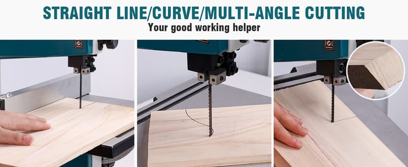 3Amp 9 Inch Benchtop Band Saw, 2-Speed(1700/2500FPM)with 360° Work Light, Miter Gauge & Rip fence, Steel Base, Band Saws for Woodworking