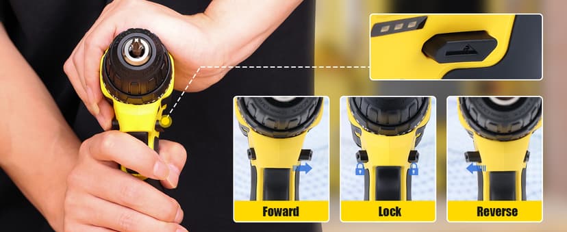 BOSI TOOLS Brushless Cordless Drill Set 16.8V Power Drill Driver Kit with 2 2000mAh Batteries and Charger 3/8-Inch Keyless Chuck 2 Speed 20+1 Position Torque Setting 27pcs Drill Screwdriver Bits