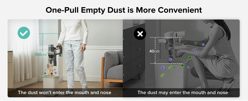 Belife BVC11 Cordless Vacuum Cleaner, 2 Detachable Battery, Max 80mins Runtime, 25Kpa 380W Brushless Stick Vacuum, Lightweight Vacuum for Home Hardwood Floor Carpet Pet Hair, LED Touch Display