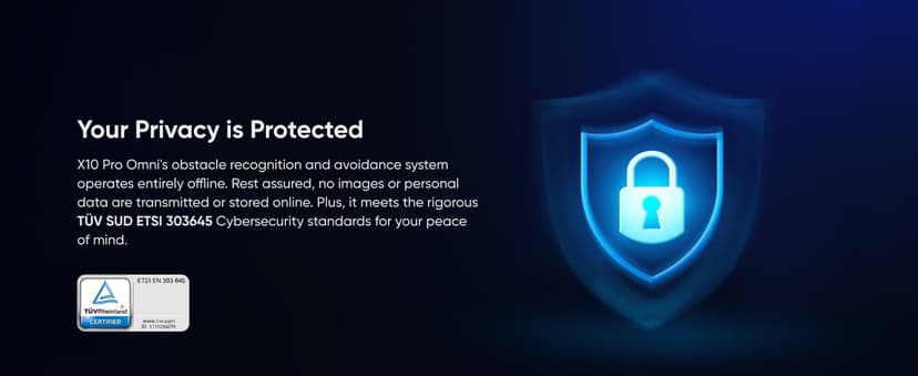 eufy X10 Pro Omni Robot Vacuum and Mop Combo, 8,000 Pa Suction, Dual Mops with 12 mm Auto-Lift and Carpet Detection, AI Obstacle Avoidance, Auto Mop Washing, Auto Drying, Self-Emptying, White