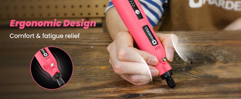 HARDELL Mini Cordless Rotary Tool, 5-Speed 3.7V Rechargeable Rotary Tool Kit with 61 Accessories, USB Charging Multi-Purpose DIY Tool for Sanding, Polishing, Drilling, Engraving, Woodworking