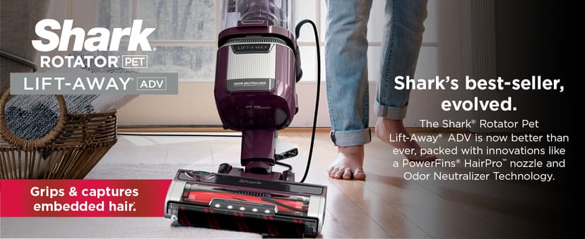 Shark LA702 Rotator Pet Lift-Away ADV Upright Vacuum with DuoClean PowerFins HairPro & Odor Neutralizer Technology, Wine Purple