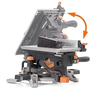 Evolution R8MTS | 8-1/4” Convertible Miter/Table Saw | Multi-Function Saw | 0-45° Bevel & +/- 45° Miter | Multi-Material Cutting: Wood, Plastic, Metal | Compact, Powerful 12A Motor | TCT Blade Incl