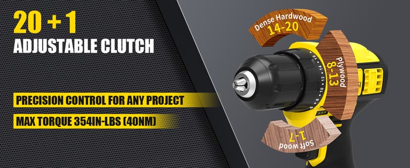 BOSI TOOLS Brushless Cordless Drill Set 16.8V Power Drill Driver Kit with 2 2000mAh Batteries and Charger 3/8-Inch Keyless Chuck 2 Speed 20+1 Position Torque Setting 27pcs Drill Screwdriver Bits