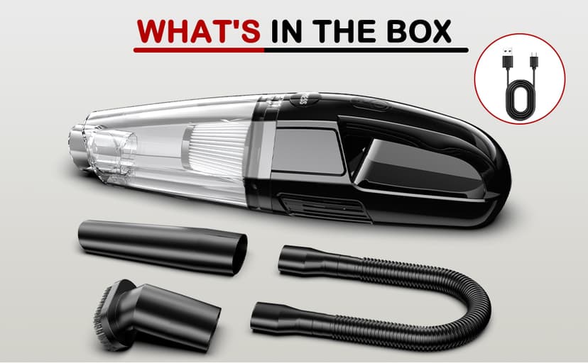 Handheld Vacuum Cordless Rechargeable, Car Vacuum Portable, Mini Vac for Pet Hair, Hand Vacuum Cleaner Car Seats, Home, Quick Cleanup, Strong Suction, Lightweight(H10)