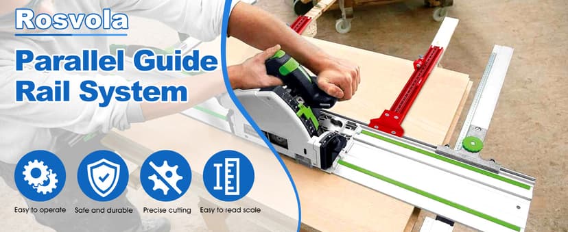 Parallel Guide Rail System, Aluminum Alloy Rail System Circular Saw Track Set, Circular Saw Track Guide, Fixed Guide Rail Bracket Auxiliary Tools for Electric Circular Saw