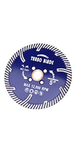 7" Diamond Turbo Blade Granite Diamond Blade for Granite Marble Porcelain Tile Wet/Dry Cutting