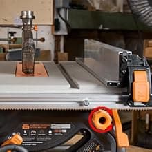 Evolution R10TS 10" Jobsite Table Saw | 15A Powerful Motor | Multi-Material Cutting | 10" TCT Blade | 26” Rip Capacity | 3-3/8” Cut Depth | 0-45º Bevel | Precision Fence | Portable & Heavy-Duty