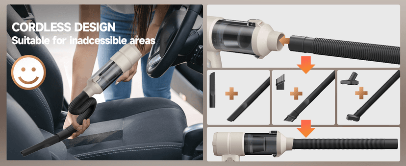 Car Vacuum, Handheld Car Vacuum Cleaner Cordless with Brushless Motor, 20000PA Suction High Power Rechargeable Vacuum Cleaner & Air Duster, 4-in-1 Portable Mini Hand Vacuum Blower with LED Display
