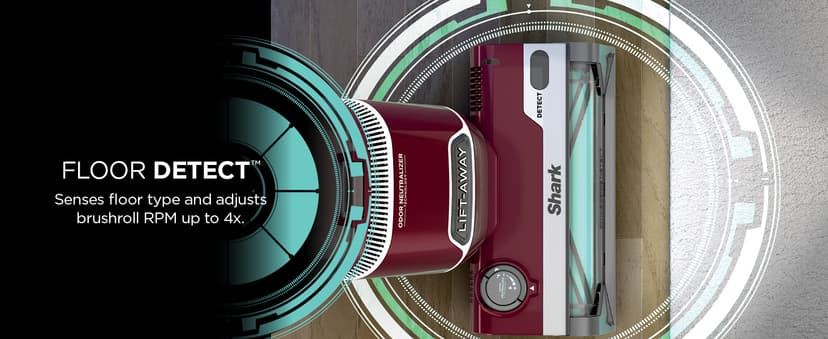 Shark DETECT Lift-Away Corded Upright Vacuum with Detect Technology, Self-Cleaning Brushroll for No Hair Wrap, Anti-Allergen Complete Seal, and Odor Neutralizer Technology, Burgundy, LA492