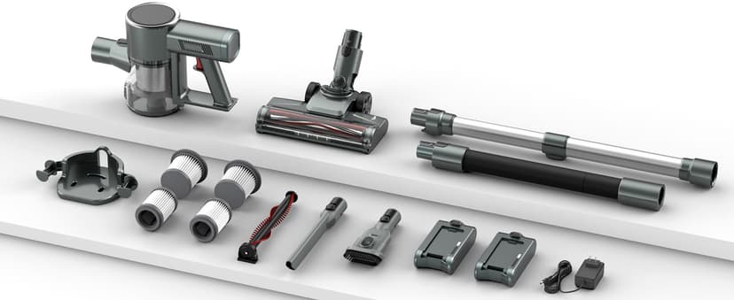 Cordless Vacuum Cleaner, 350W 35KPA 100Mins Runtime Powerful Stick Vacuum for home with Self-Standing, Touch Screen, Rechargeable Handheld Vacuum for Home/Pet Hair/Carpets/Hard Floors(2 Batteries)