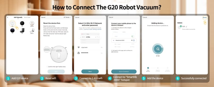 HONITURE Robot Vacuum and Mop Combo, 4000pa Strong Suction, G20 Robot Vacuum Cleaner with Self-Charging, 150Mins Max, App&Remote&Voice Control, Super-Slim, Ideal for Pet Hair