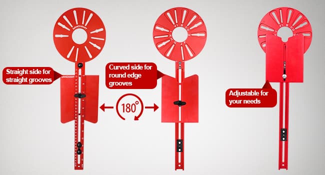 5 In 1 Router Circle Cutting Jig For Cutting/Routing Circle,Aluminum Router Milling Groove Bracket for Straight Or Cylindrical Edges,Adjustable Router Jig and Guide for Woodworking Edging Projects