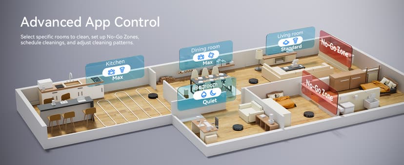 Robot Vacuum and Mop Combo, LiDAR Navigation with Ultra Slim Design, Smart Mapping Robotic Vacuum Cleaner, 9000Pa Suction, Customizable Cleaning for Pet Hair, Carpets, and Hard Floors