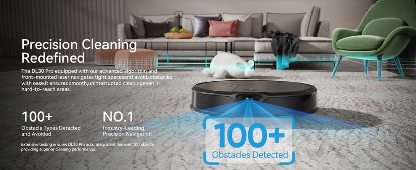 Robot Vacuum and Mop Combo, LiDAR Navigation with Ultra Slim Design, Smart Mapping Robotic Vacuum Cleaner, 9000Pa Suction, Customizable Cleaning for Pet Hair, Carpets, and Hard Floors