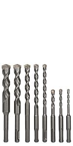 10-Pack 1/4 Inch x 6 Inch SDS Plus Rotary Hammer Drill Bits, Carbide Tipped for Brick, Stone and Concrete (1/4” x 4" x 6")