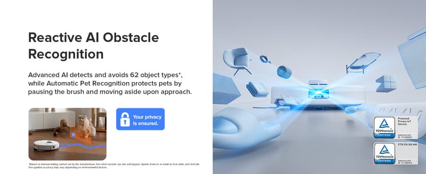 roborock Qrevo Edge Robot Vacuum and Mop, 18,500Pa Suction, Zero-Tangling, AdaptiLift Chassis, Al Obstacle Recognition, Hot Water Mop Washing & Dock Self Cleaning, Corner to Edge Deep Cleaning