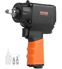 VEVOR 1/2-Inch Air Impact Wrench - High Torque 1400 ft-lbs - Lightweight 4.6 lb - Includes 11-Piece CR-V Steel Impact Socket Set & Carrying Case