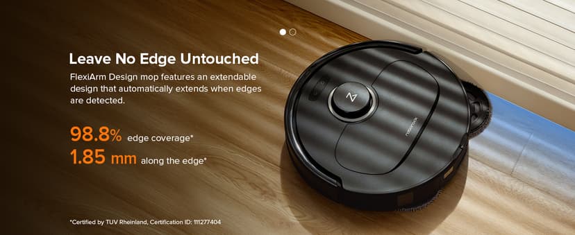 roborock Qrevo Plus Robot Vacuum and Mop with FlexiArm Design Edge Mopping, Self-Emptying, 10 mm Liftable Mops, Auto Mop Washing & Drying, Reactive Tech Obstacle Avoidance, 7,000 Pa Suction, Black